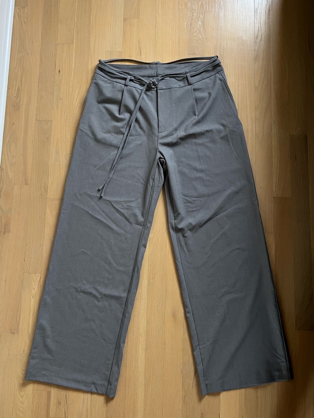 H&M low rise belted trousers - grey set